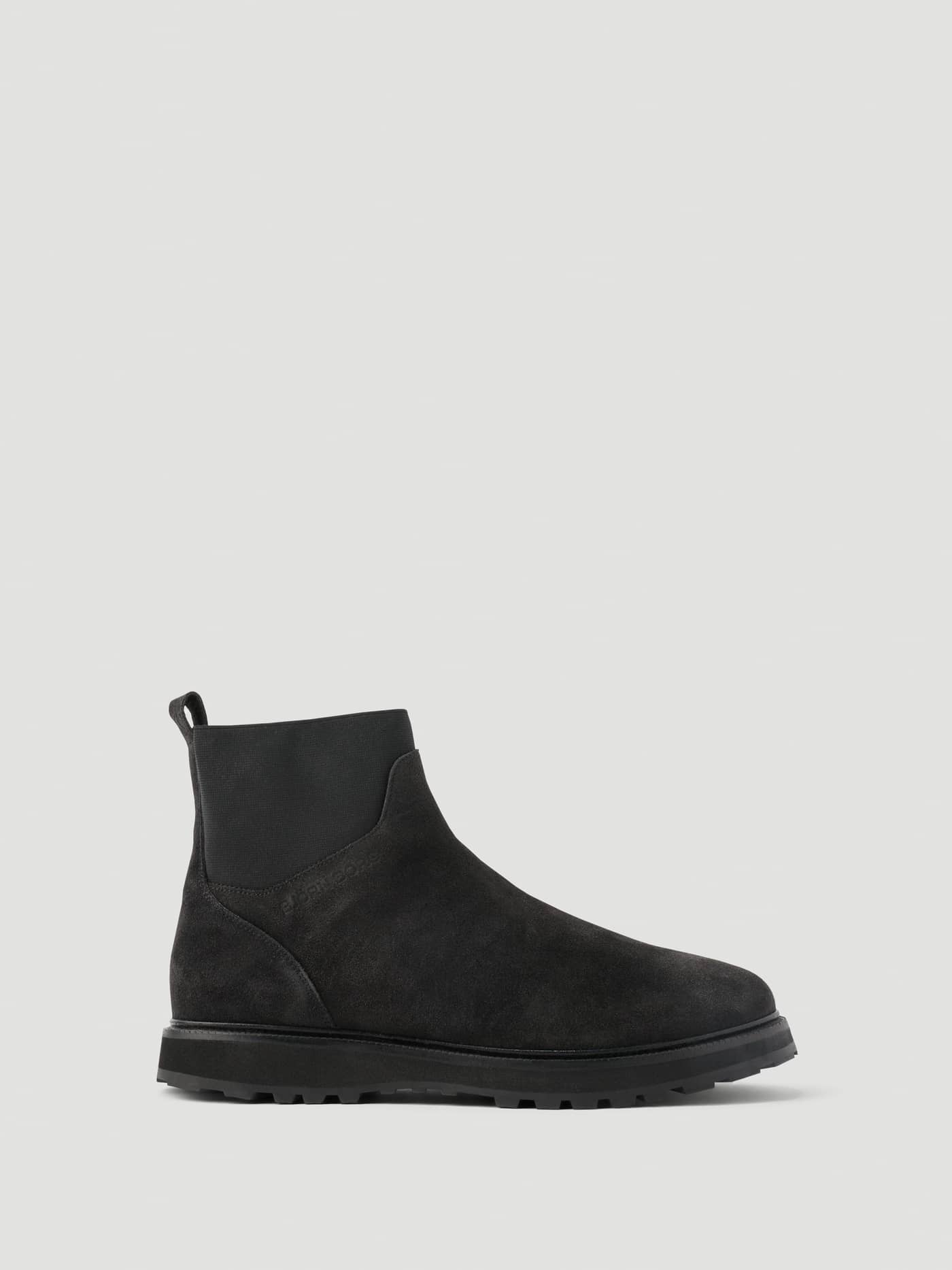 Men's Summit Chelsea Boots in Black featuring a premium leather finish, elastic side panels, and a chunky rubber sole. - Image 1