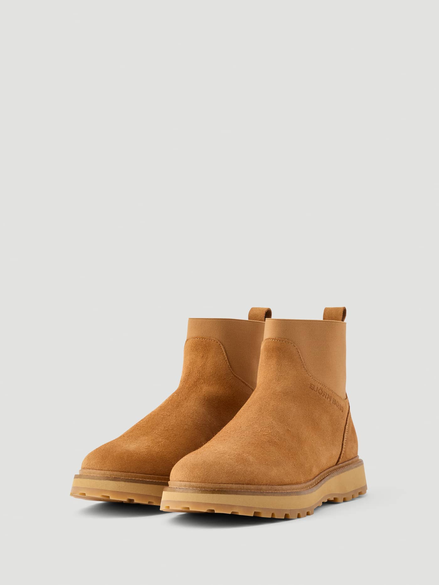 Women's Summit Chelsea Boots in Brown suede featuring an embossed logo and a durable chunky lug sole. - Image 2