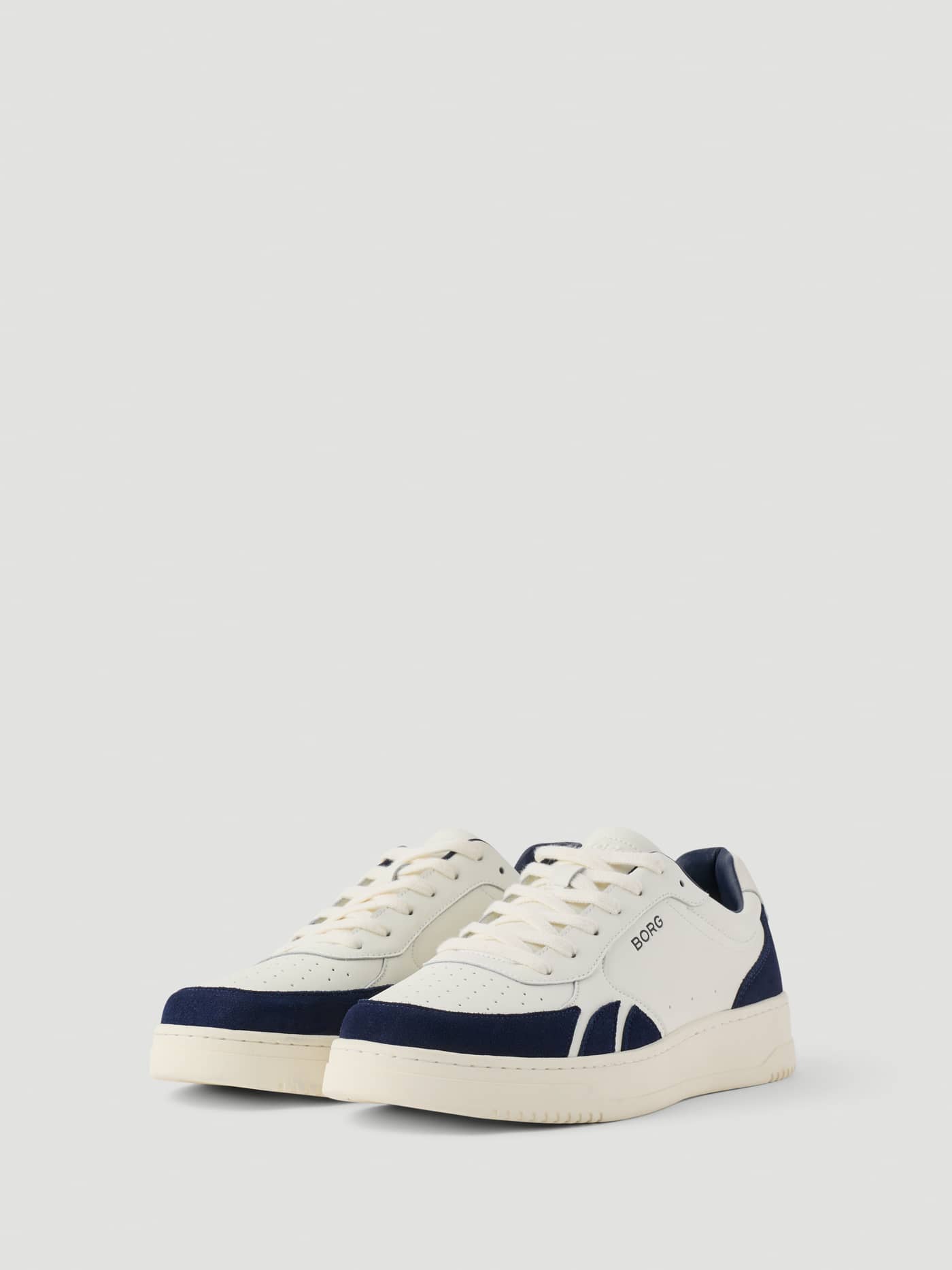 Men's Victory Leather Sneakers in White and Navy, featuring premium leather for a clean and classic tennis style. - Image 3