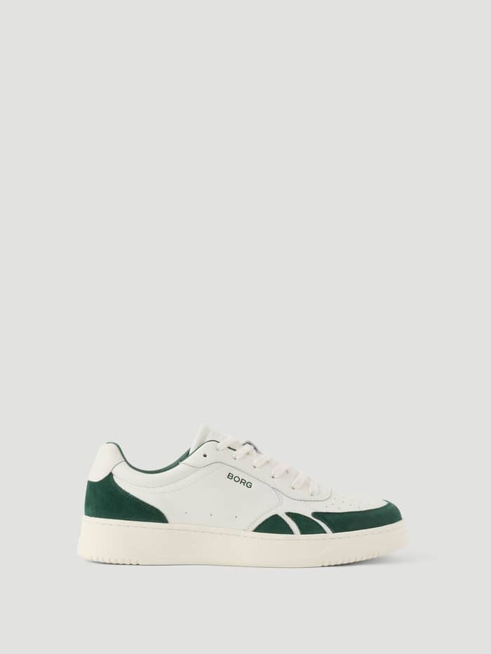 Men's Victory Leather Sneakers i Vit och Grön läderdesign med sidologotyp för en stilren tennislook.