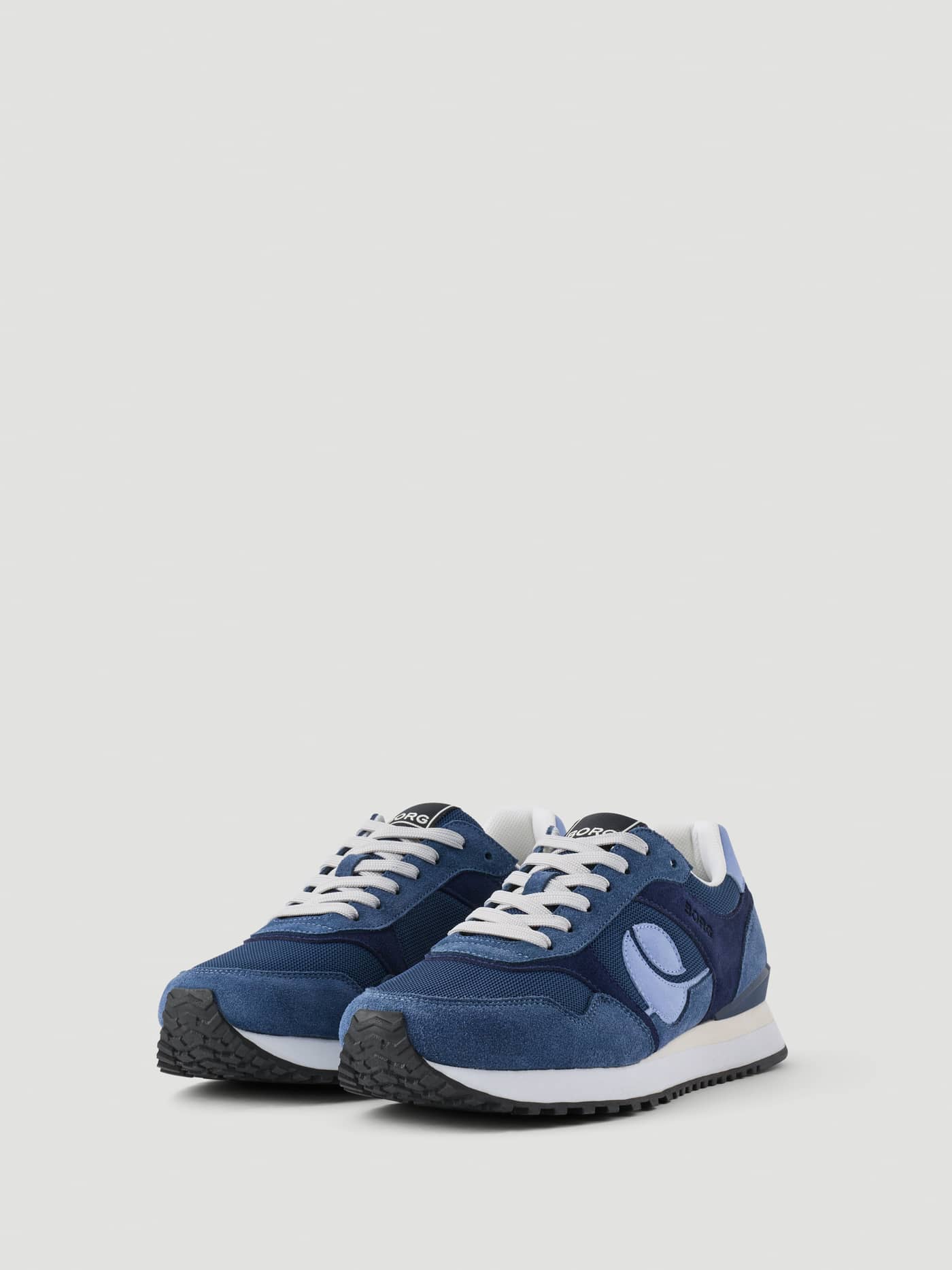 Men's Pulse Sneakers in NAVY suede and polyester for running, featuring a light blue logo and white laces. - Image 2