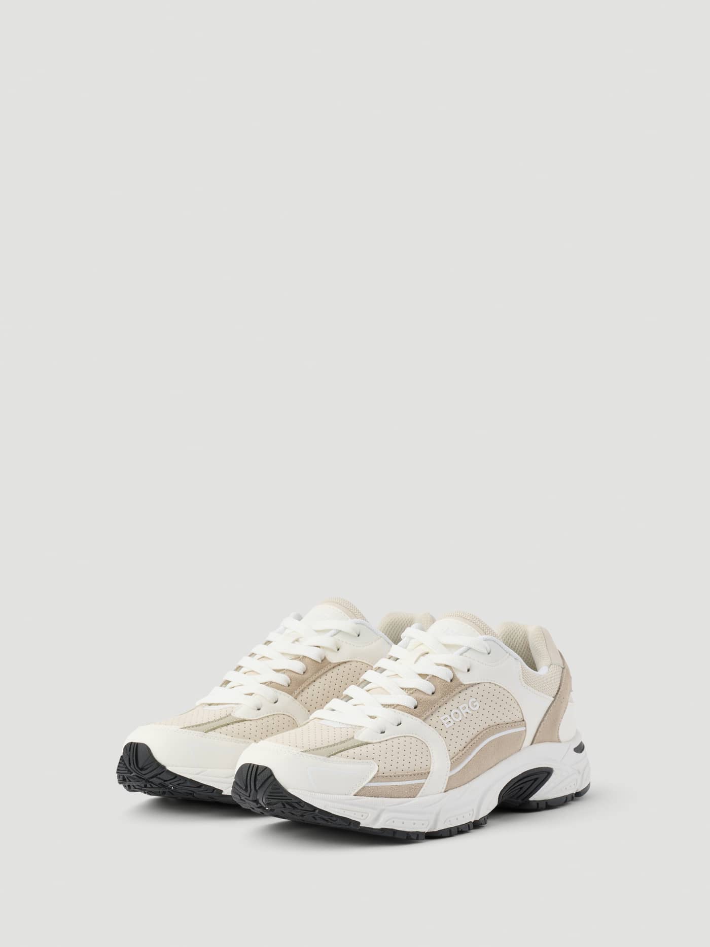 Women's Alley Sneakers in Beige synthetic leather with a running-inspired design, EVA midsole, and white Borg logo. - Image 2