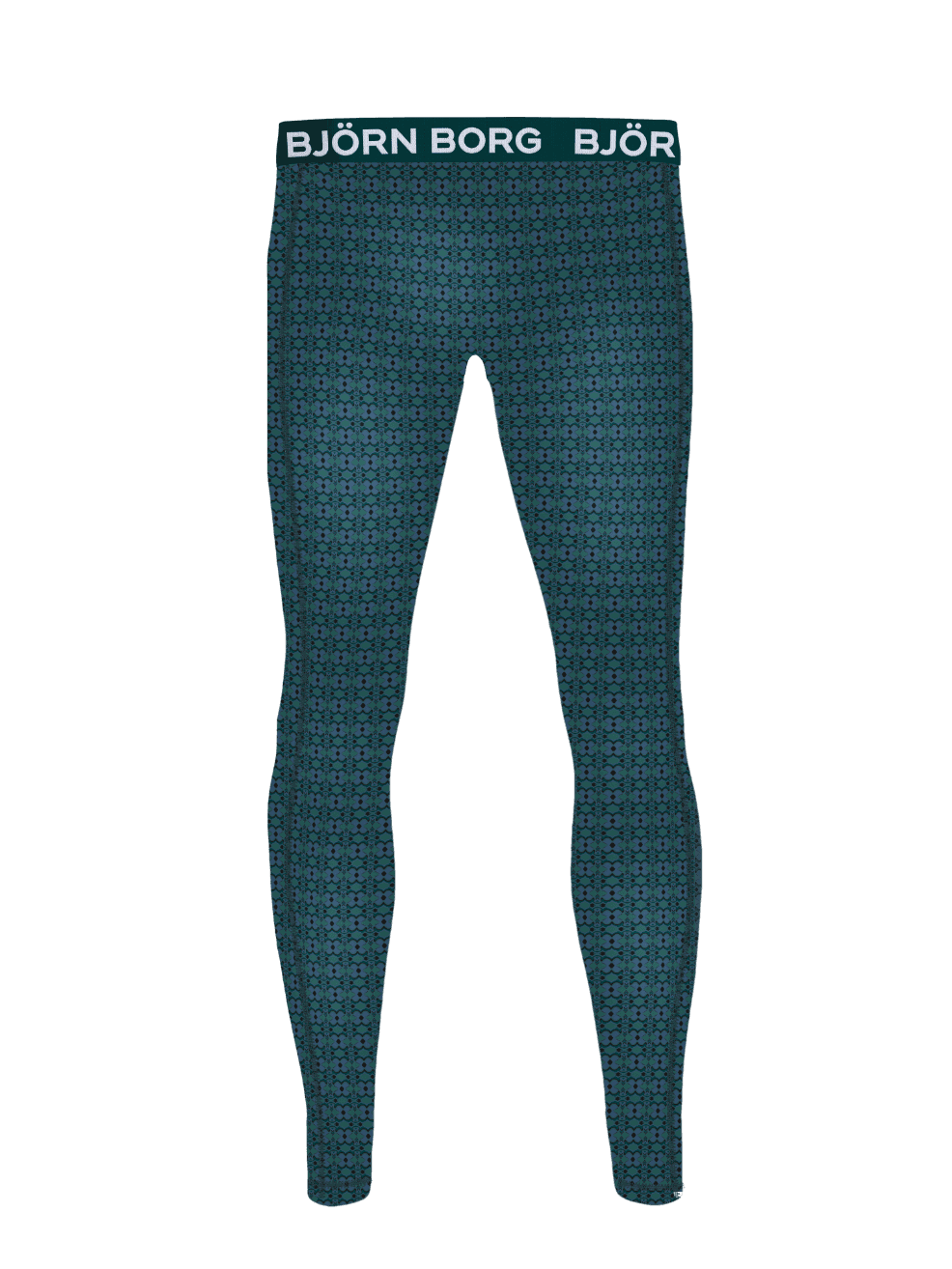 Cotton Stretch Long John 1-pack in Navy featuring a geometric cross print and a white Björn Borg logo waistband. - Image 2