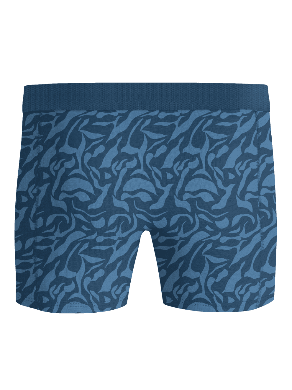 Organic Cotton Stretch Boxers 2-pack featuring blue abstract patterned boxer briefs with a tone-on-tone logo waistband. - Image 3