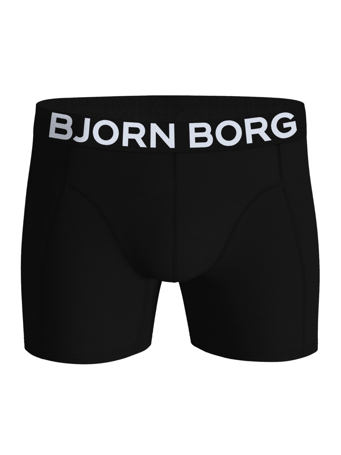 Front view of the Organic Cotton Stretch Boxers 5-pack in Black featuring a white logo on the soft 40 mm waistband. - Image 2