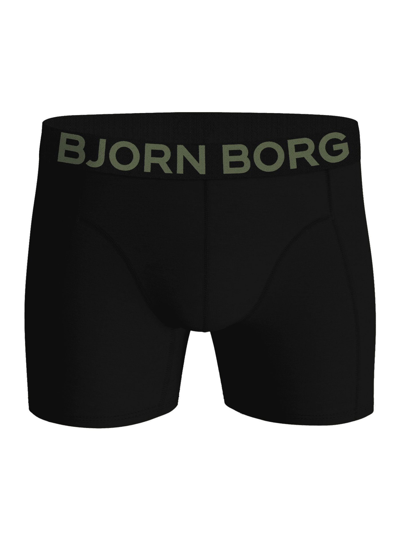 Organic Cotton Stretch Boxers 5-pack in black with a green logo on the waistband for soft boxer briefs support. - Image 4