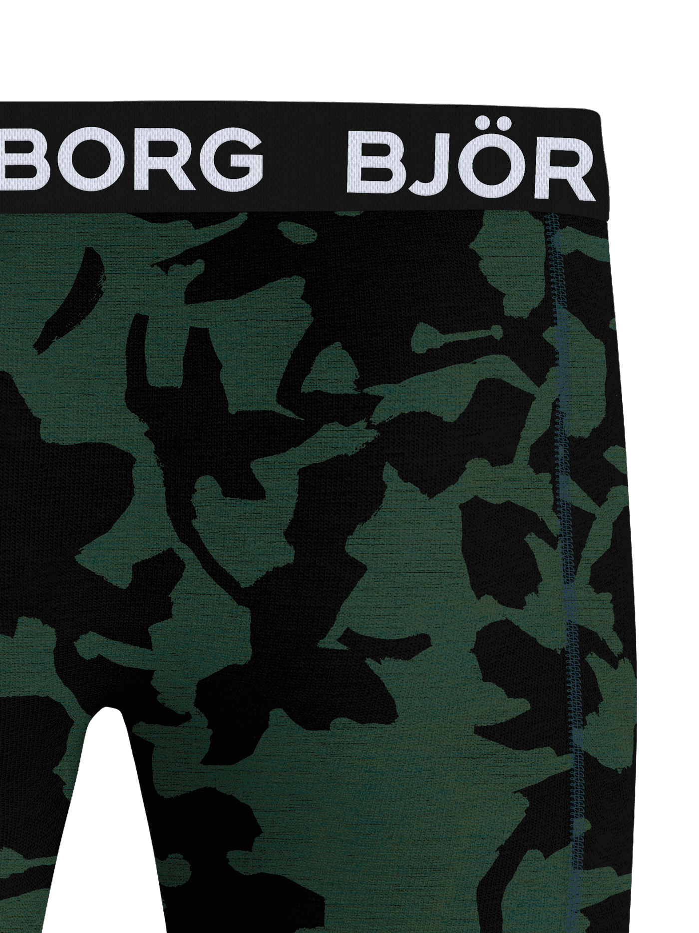Microfiber Boxers 1-pack in green and black Mediterranean 3 print, featuring these boxer briefs with a white logo. - Image 3