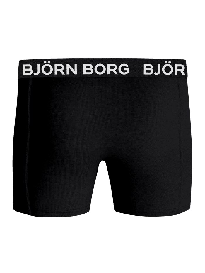 Cotton Stretch Boxers 9-pack in zwart van zacht stretchkatoen met een logo-tailleband, vooraanzicht. - Image 3