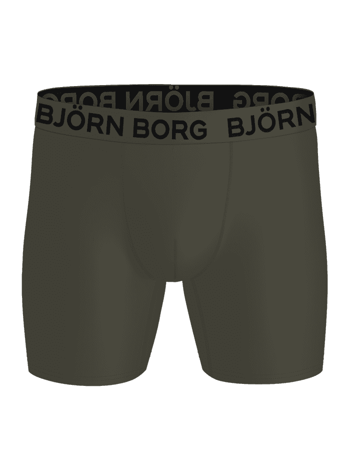 Sports Microfiber Boxers 5-pack in groen, performance training boxershorts met een zwart logo op de tailleband. - Image 2