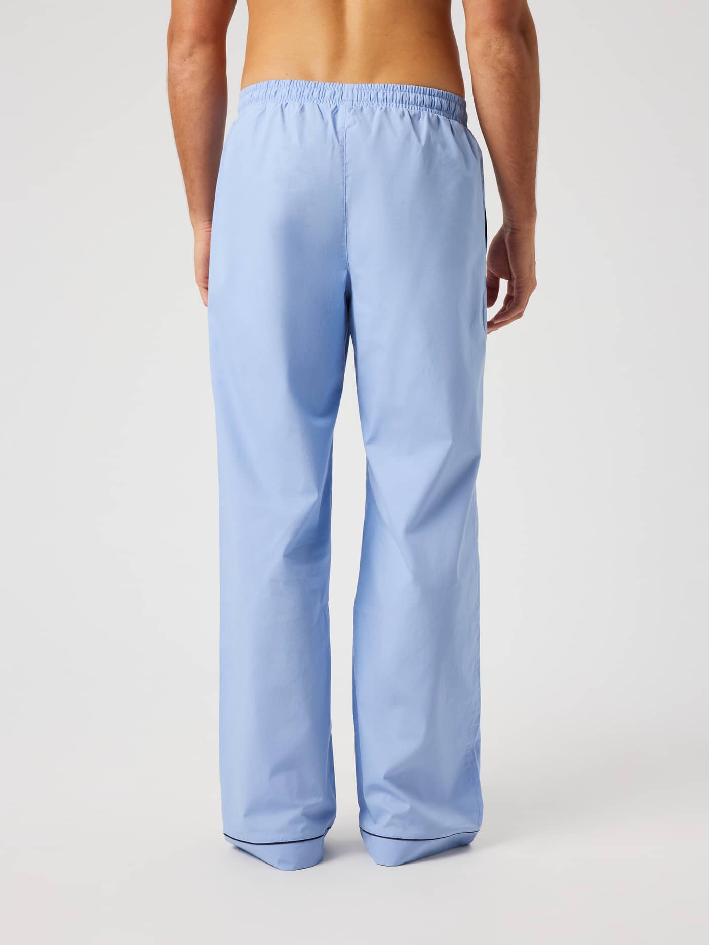 Back view of the Core Premium Pyjama Pants in Lavender Lustre (Blue) featuring an elastic drawstring waist. - Image 2