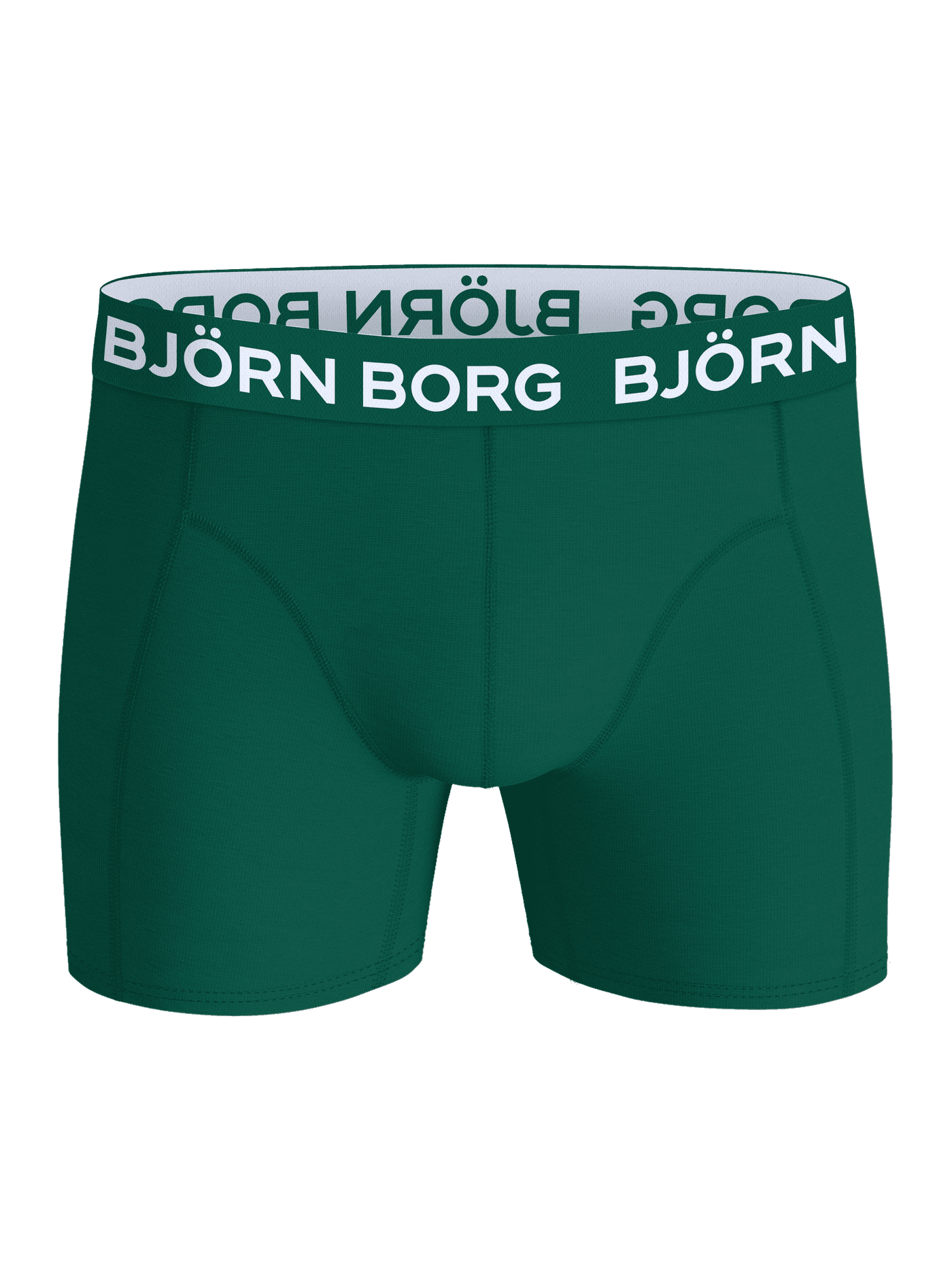 Cotton Stretch Boxers 3-pack in green featuring a white logo on the waistband. - Image 2