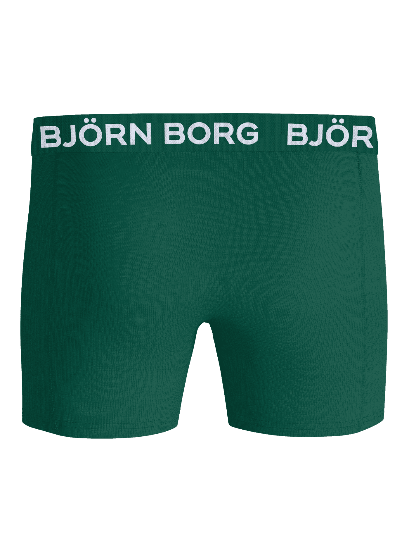 Front view of the Cotton Stretch Boxers 3-pack in green, featuring a white logo on the waistband. - Image 3