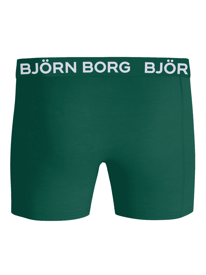 Front view of the Cotton Stretch Boxers 3-pack in green, featuring a white logo on the waistband.