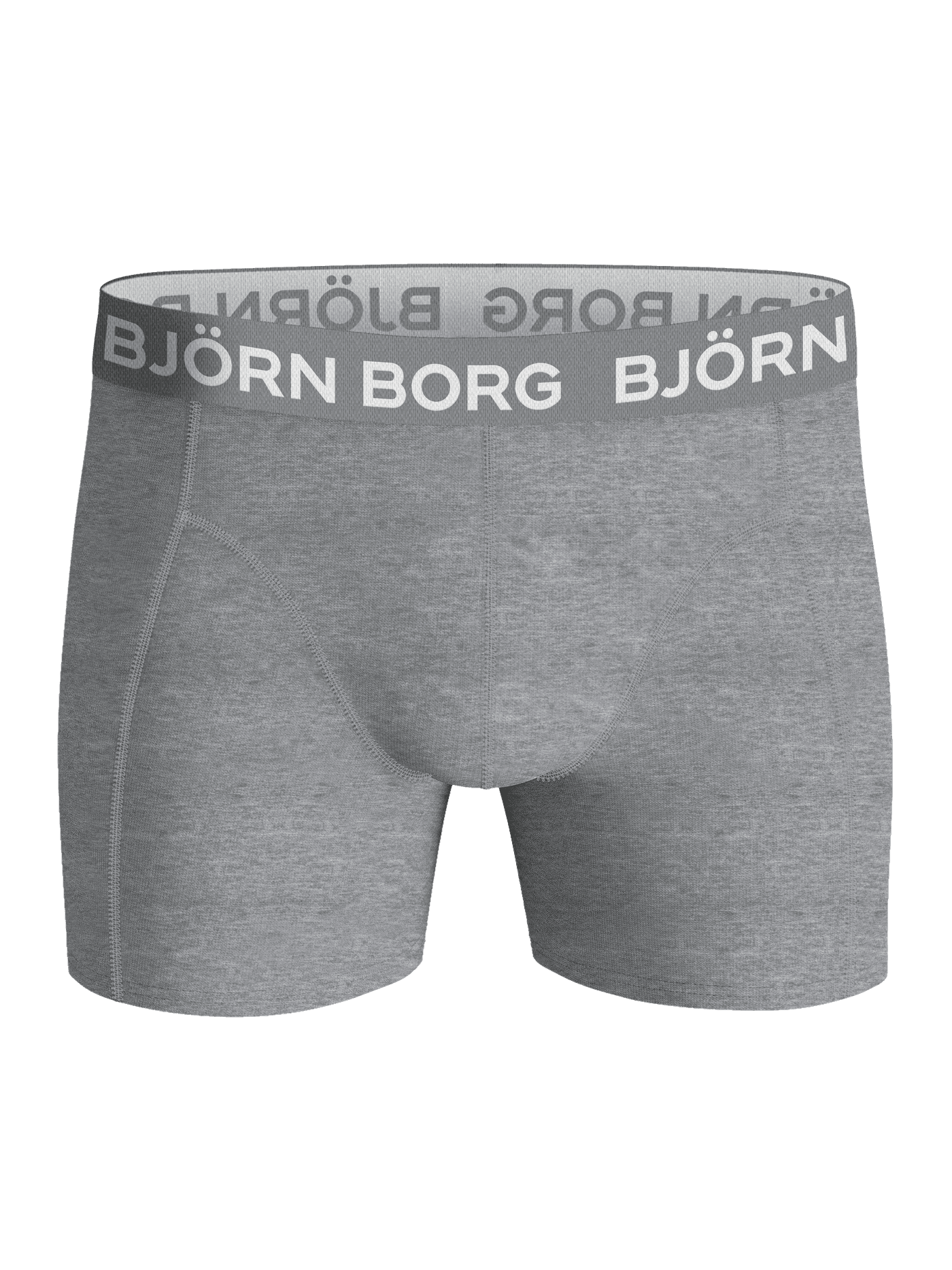 Front view of the melange grey Cotton Stretch Boxers 5-pack featuring a grey waistband with white logo text. - Image 4