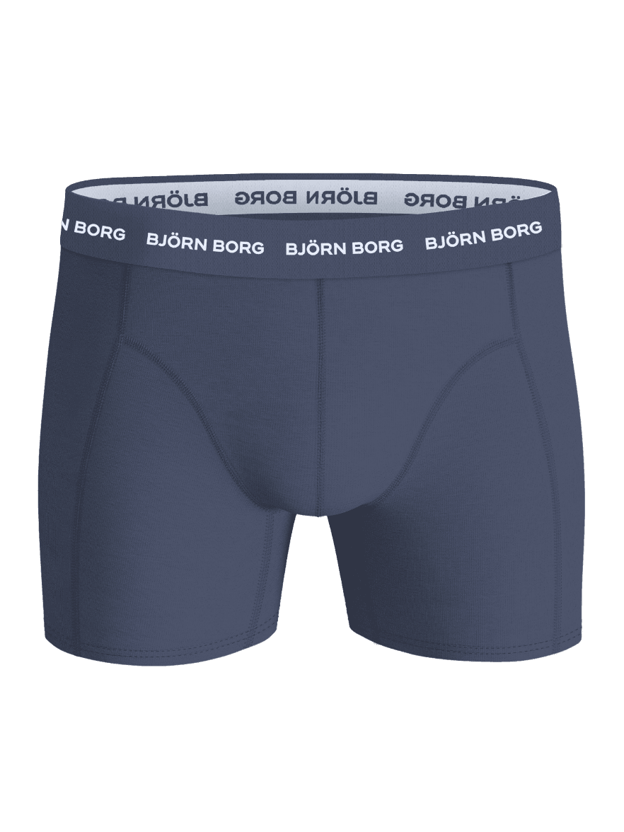 Cotton Stretch Boxers 3-pack in blue, featuring boxer briefs with a white logo waistband. - Image 5