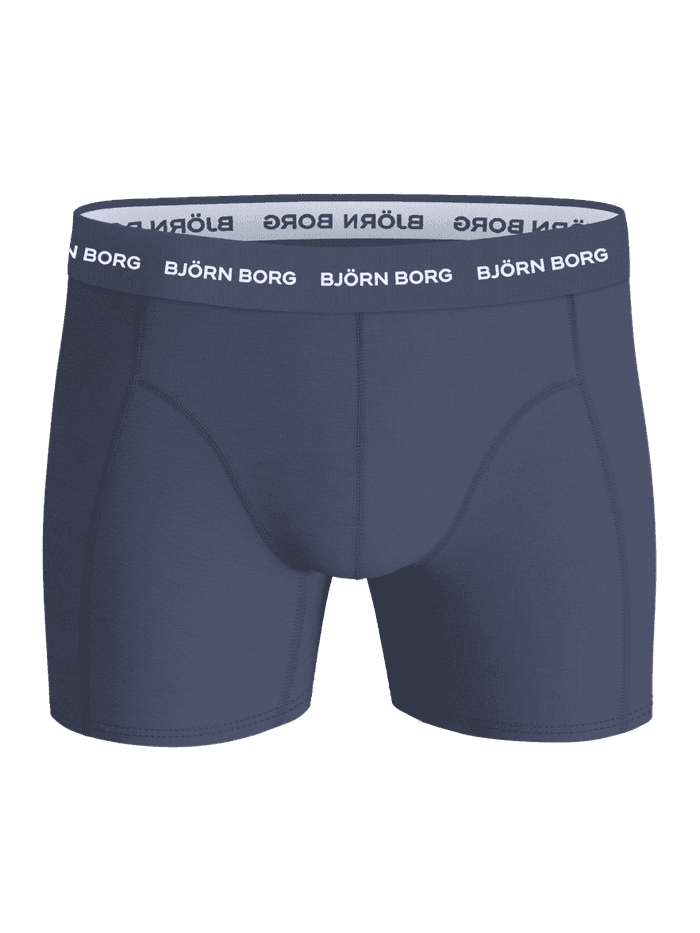 Cotton Stretch Boxers 3-pack in blue, featuring boxer briefs with a white logo waistband.