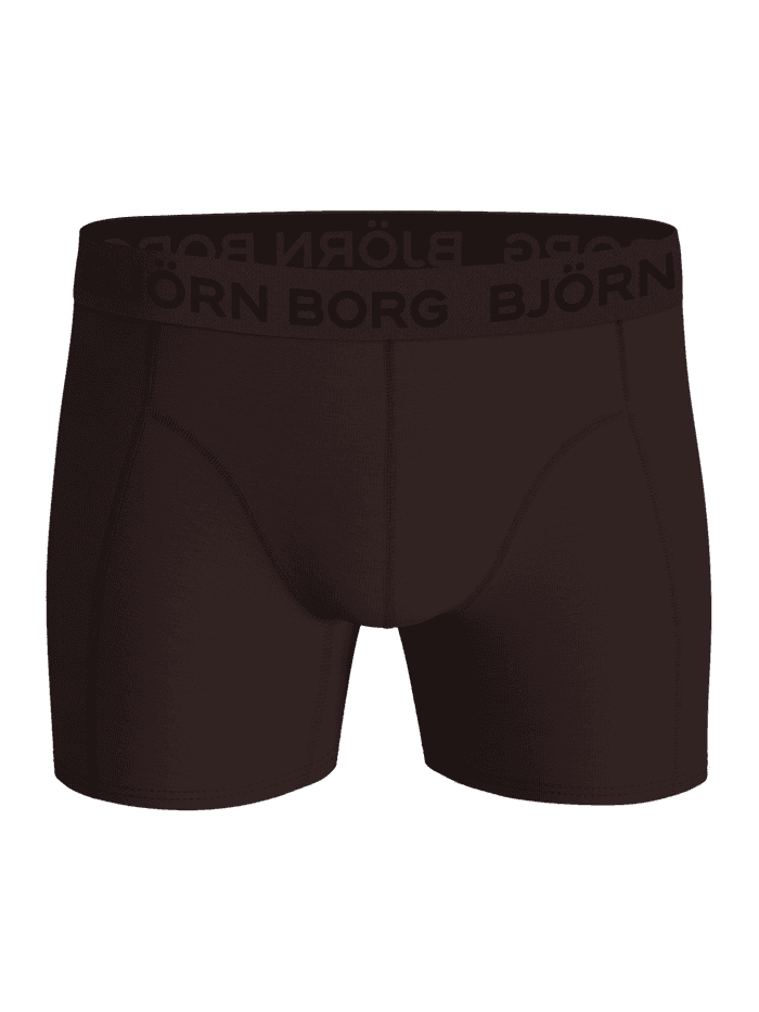 Front view of the brown Cotton Stretch Boxers 3-pack featuring an elastic waistband with the Björn Borg logo.