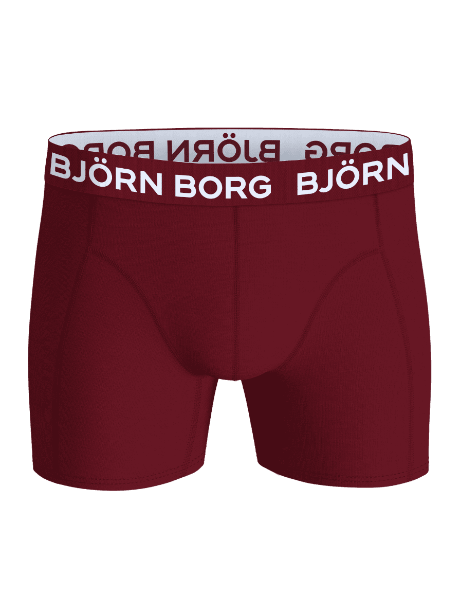 Cotton Stretch Boxers 5-pack in red, featuring boxer briefs with a white logo waistband. - Image 6