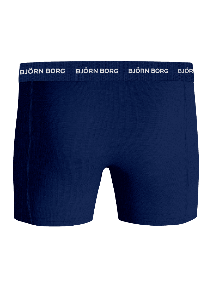 Cotton Stretch Boxers 12-pack in blue, featuring boxer briefs with a white logo waistband. - Image 3