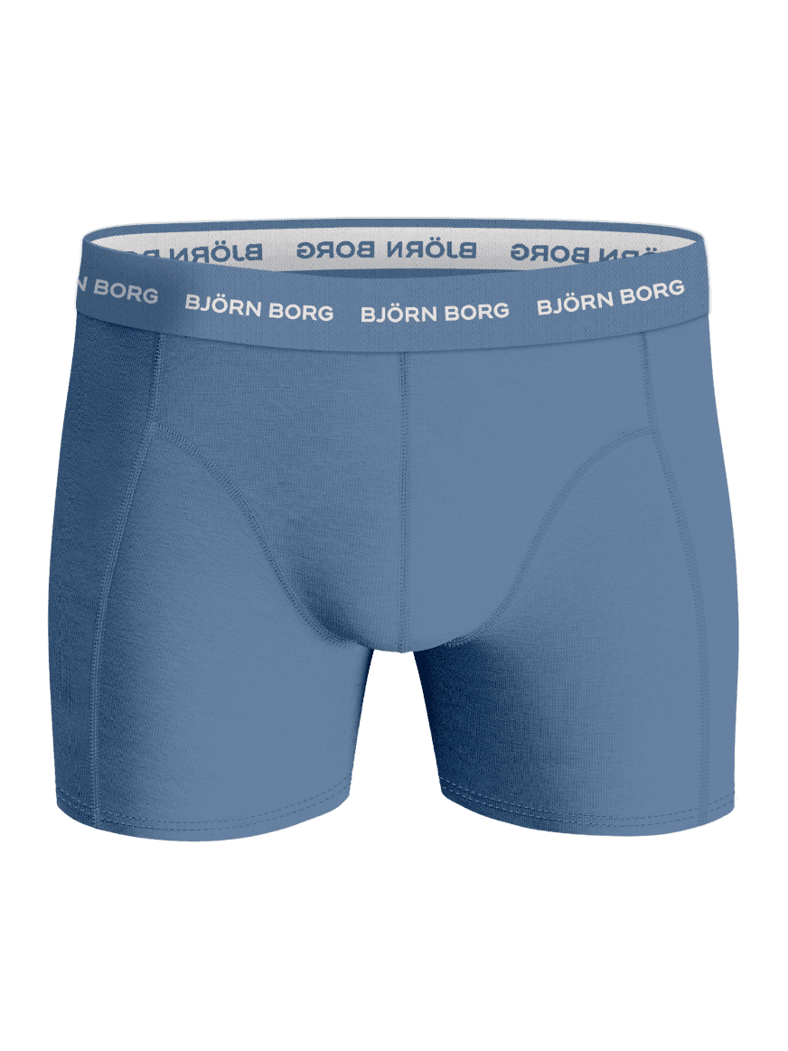 Cotton Stretch Boxers 12-pack in blue, featuring boxer briefs with a white logo waistband. - Image 4