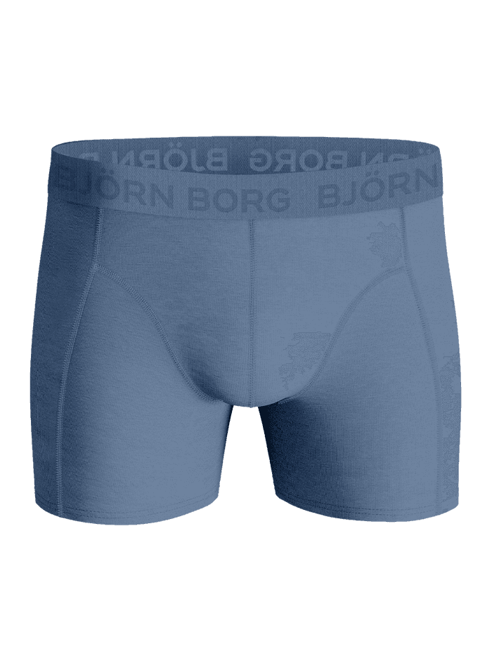 Cotton Stretch Boxers 9-pack in blue boxer briefs featuring an elastic logo waistband.