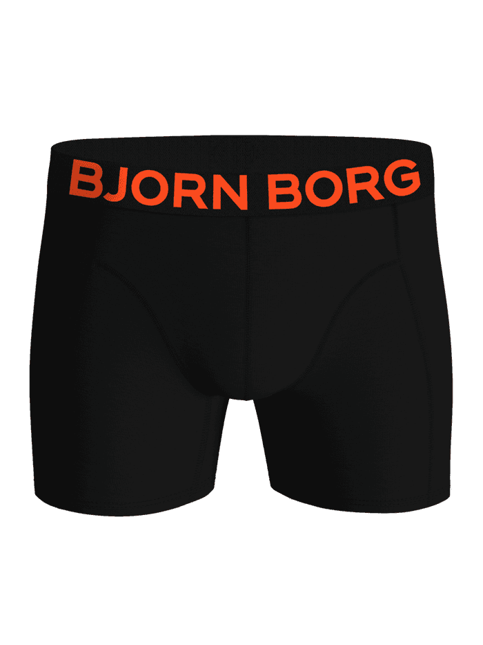 Front view of the Organic Cotton Stretch Boxers 2-pack featuring an orange logo on the waistband.