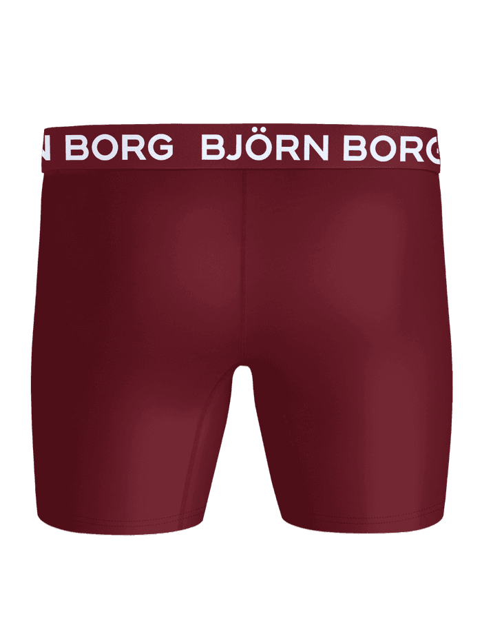 Back view of the Sports Microfiber Boxer 3p in multi with a white logo on the waistband.