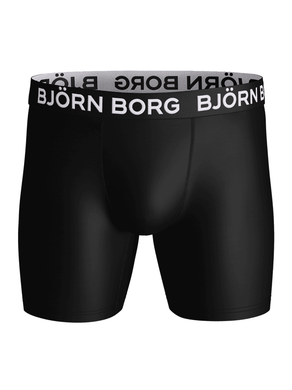 Sports Microfiber Boxer Briefs 5-pack in black with a white logo waistband for training. - Image 2