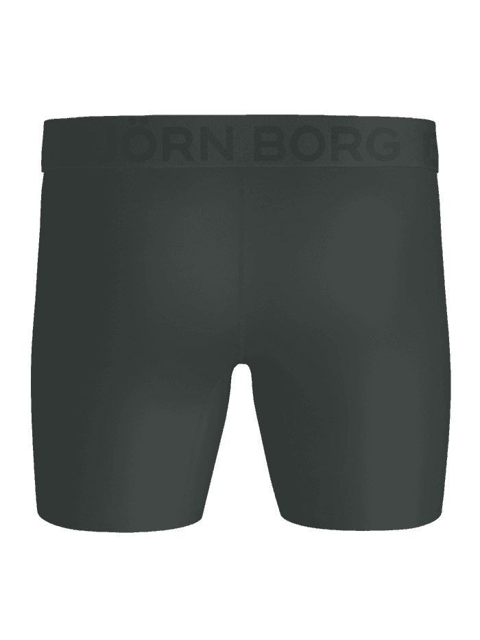 Front view of the green Sports Lightweight Boxers 2-pack featuring the elastic waistband with the Björn Borg logo.