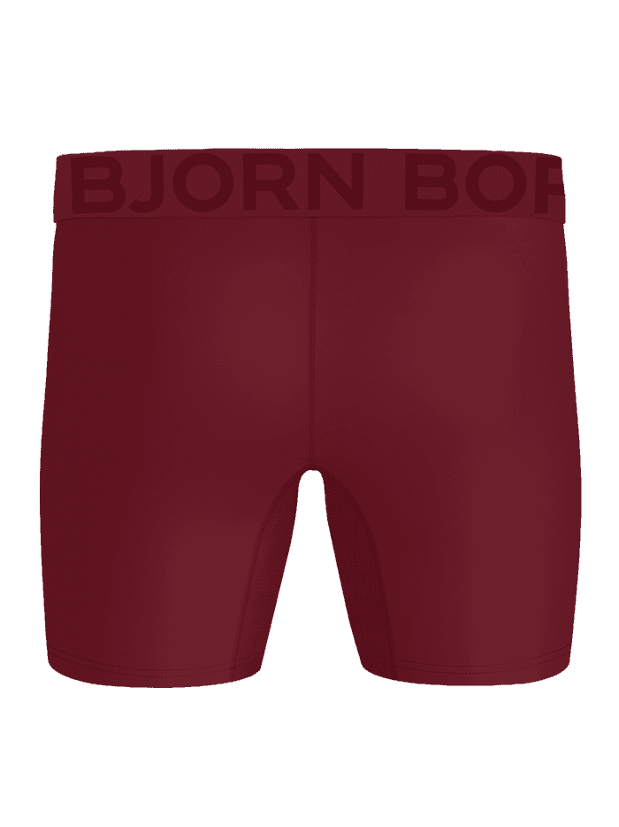 Back view of the Sports Lightweight Boxers 2-pack in red with an elastic logo waistband.