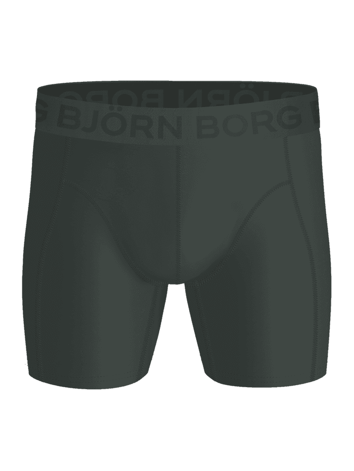 Front view of the Sports Lightweight Boxer briefs in dark green, featuring an elastic waistband with the Björn Borg logo.