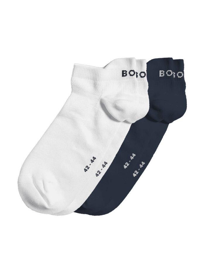 Sports Ankle Socks 2-pack in blue and white featuring the Borg jacquard on the ankle and training functionality.