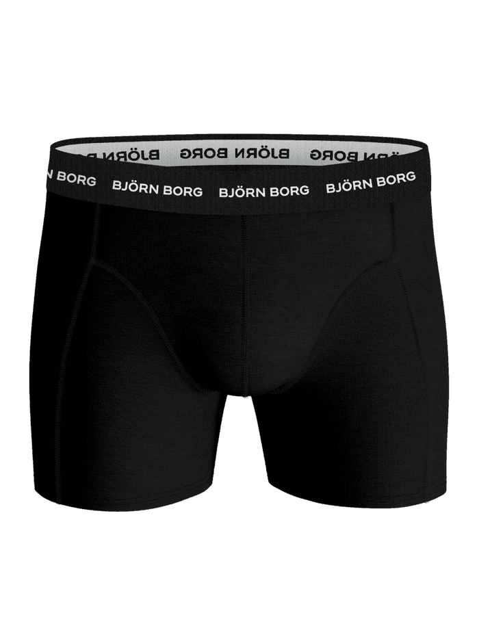 Front view of the Cotton Stretch Boxer Briefs 3-pack featuring an elastic waistband with white branding.