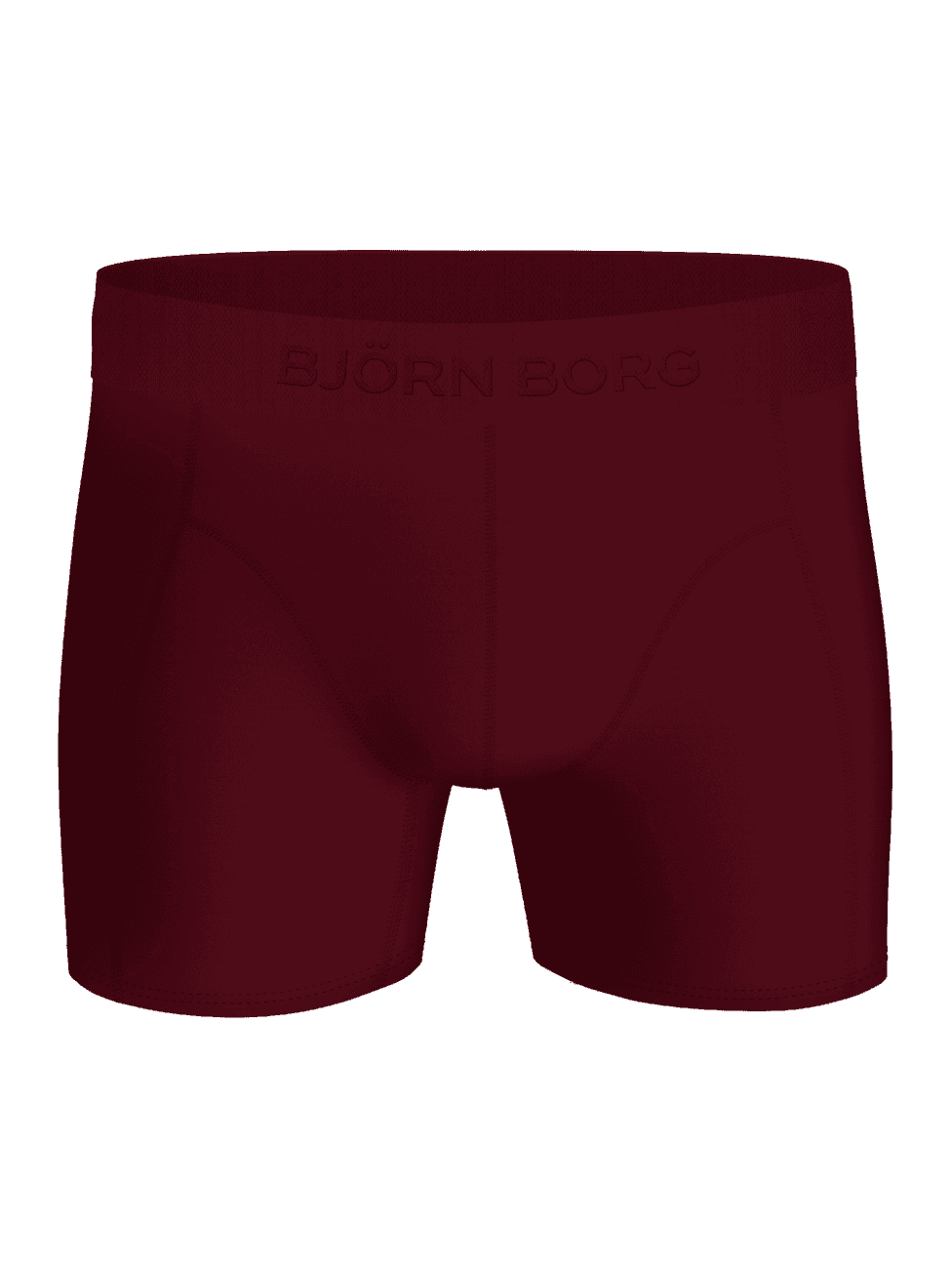 Front view of the Premium Silk Modal Boxer briefs in red, featuring an elastic waistband with the Björn Borg logo. - Image 2