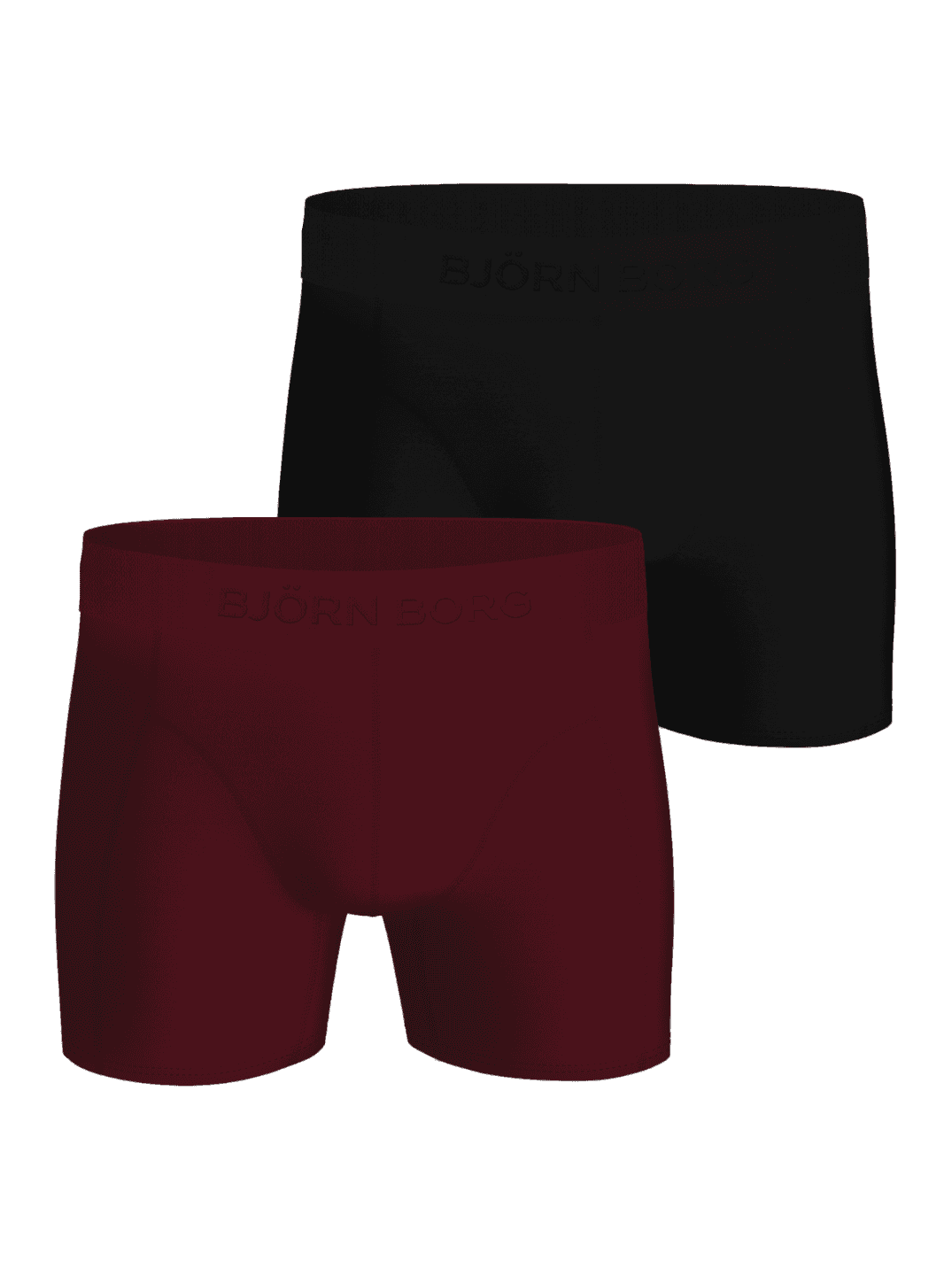 Front view of the Premium Silk Modal Boxers 2-pack in multi colors, showing the elastic waistband with the Björn Borg logo. - Image 1