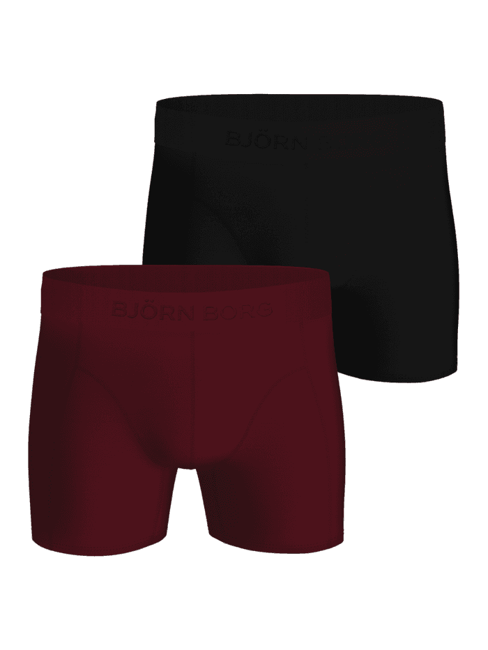 Front view of the Premium Silk Modal Boxers 2-pack in multi colors, showing the elastic waistband with the Björn Borg logo.