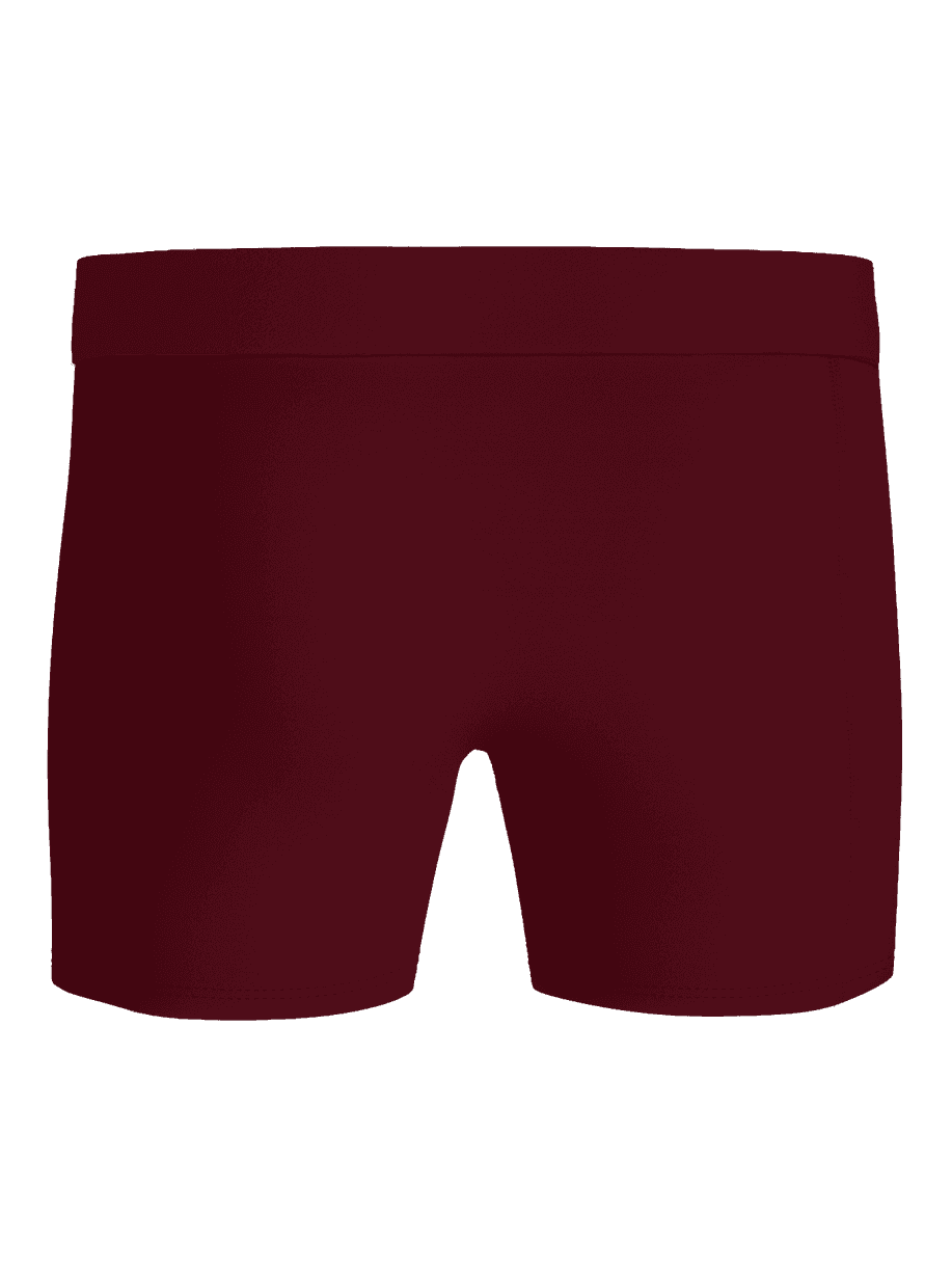 Front view of the Premium Silk Modal Boxer Briefs 2-pack in dark red, showcasing the smooth fabric and waistband. - Image 3