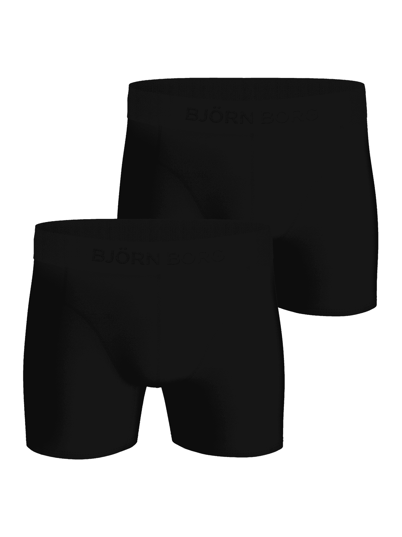 Studiobillede af Premium Silk Modal Boxers 2-pack i sort med elastisk linning med Björn Borg-logo. - Image 2