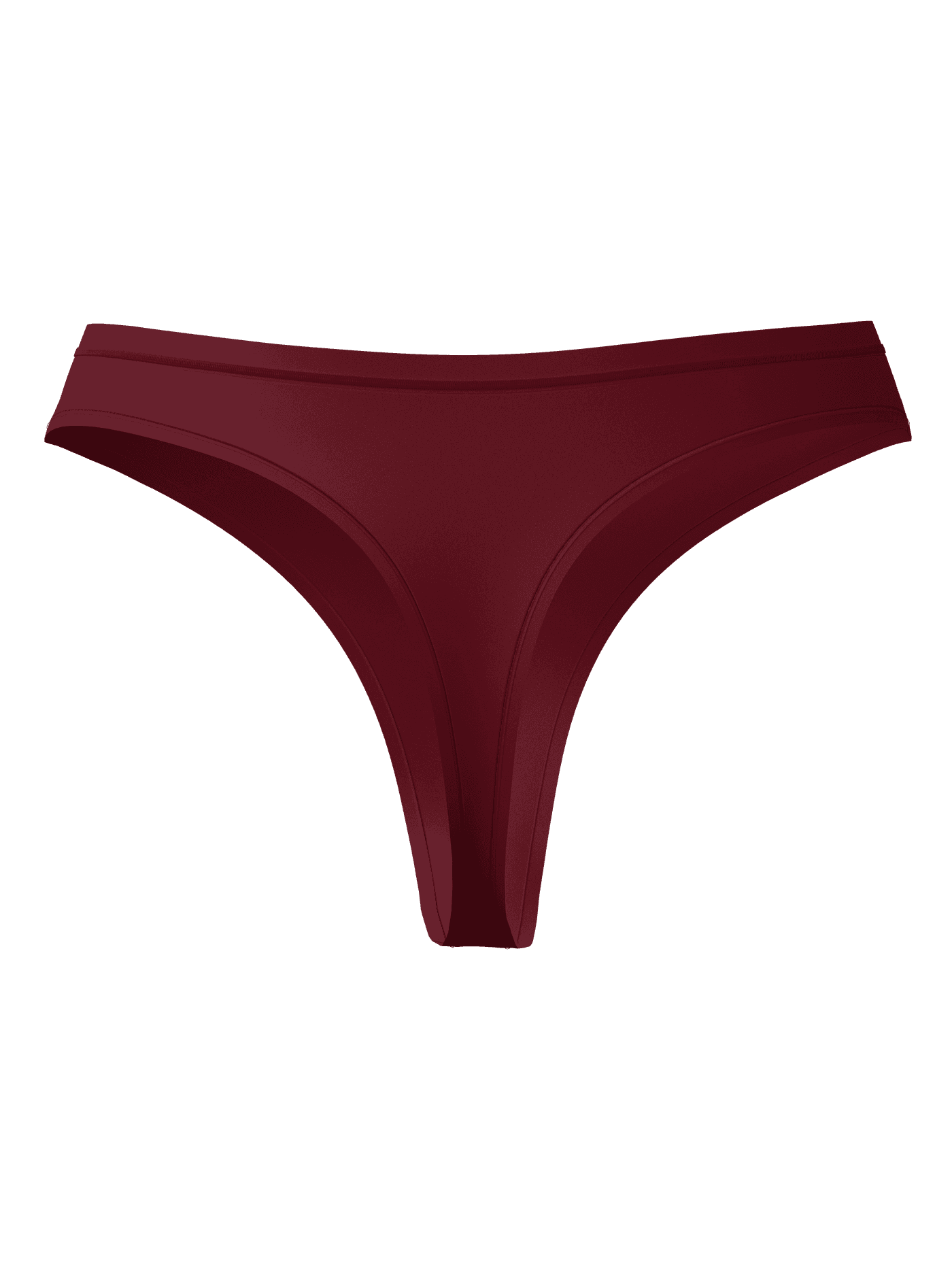 Front view of the Comfort Thongs 2-pack in red, showcasing the mid-rise waist and smooth microfiber fabric. - Image 3
