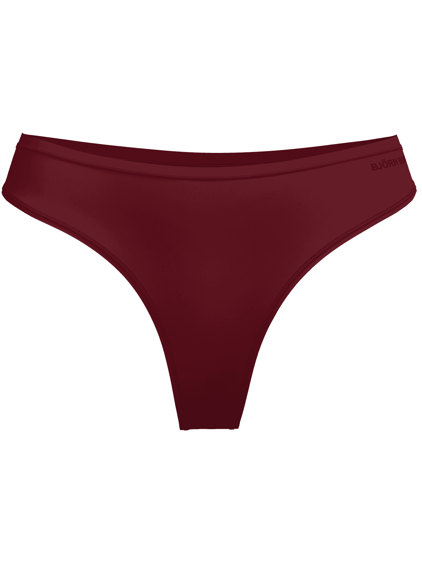 Front view of the red Comfort Thongs 2-pack showing the mid-rise waist and tonal Björn Borg logo at the hip. - Image 2