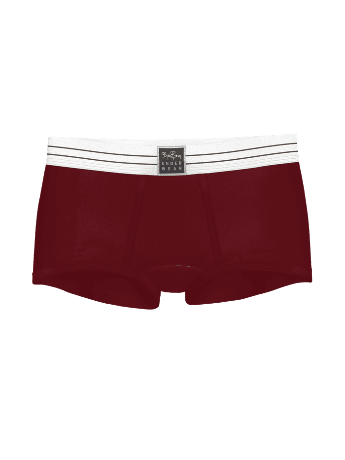 Front view of the Original Boxer Shorts 2-pack in red with a striped waistband and logo label.