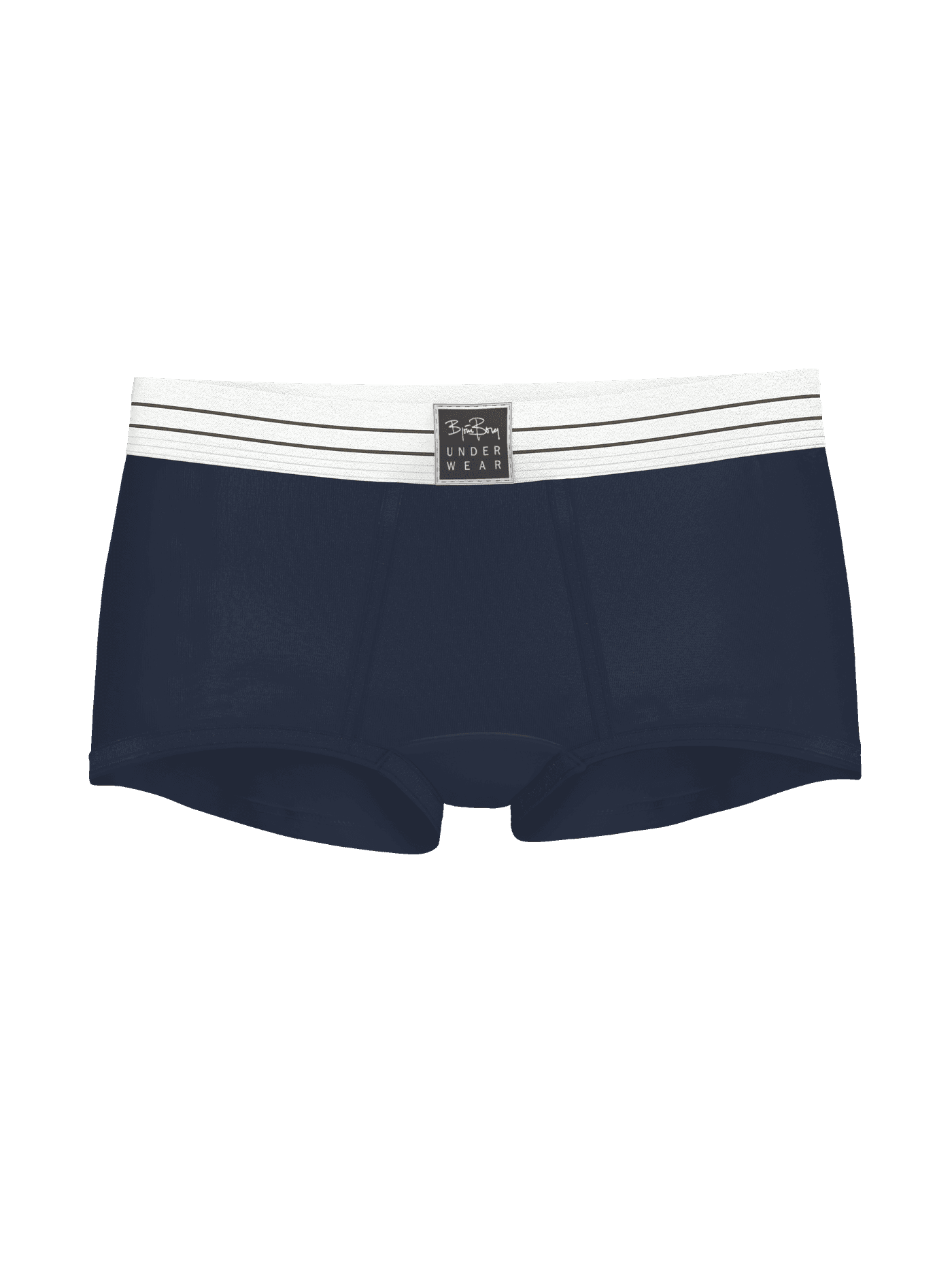 Close-up of the Original Boxer Shorts 2-pack in blue and white featuring striped elastic waistband with logo label. - Image 3