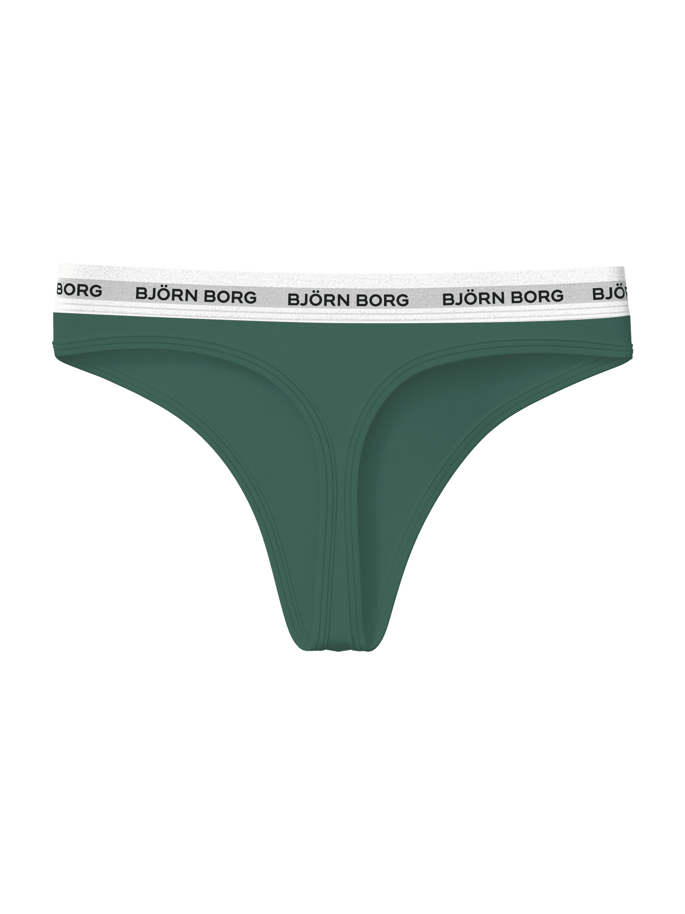 Logo Thongs 3-pack in green showcasing the iconic elastic waistband. - Image 3