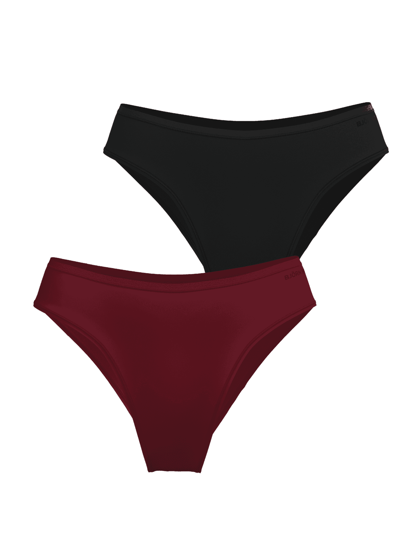 Comfort High Leg Briefs 2-pack in black and red showing the high-leg fit and tonal hip logo. - Image 1