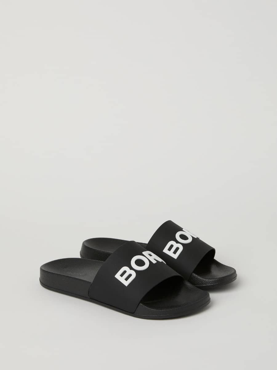Schwarze Men's Sandal Knox Badesandalen mit weißem Borg-Logo auf dem bequemen TPU-Riemen für optimalen Tragekomfort. - Image 2