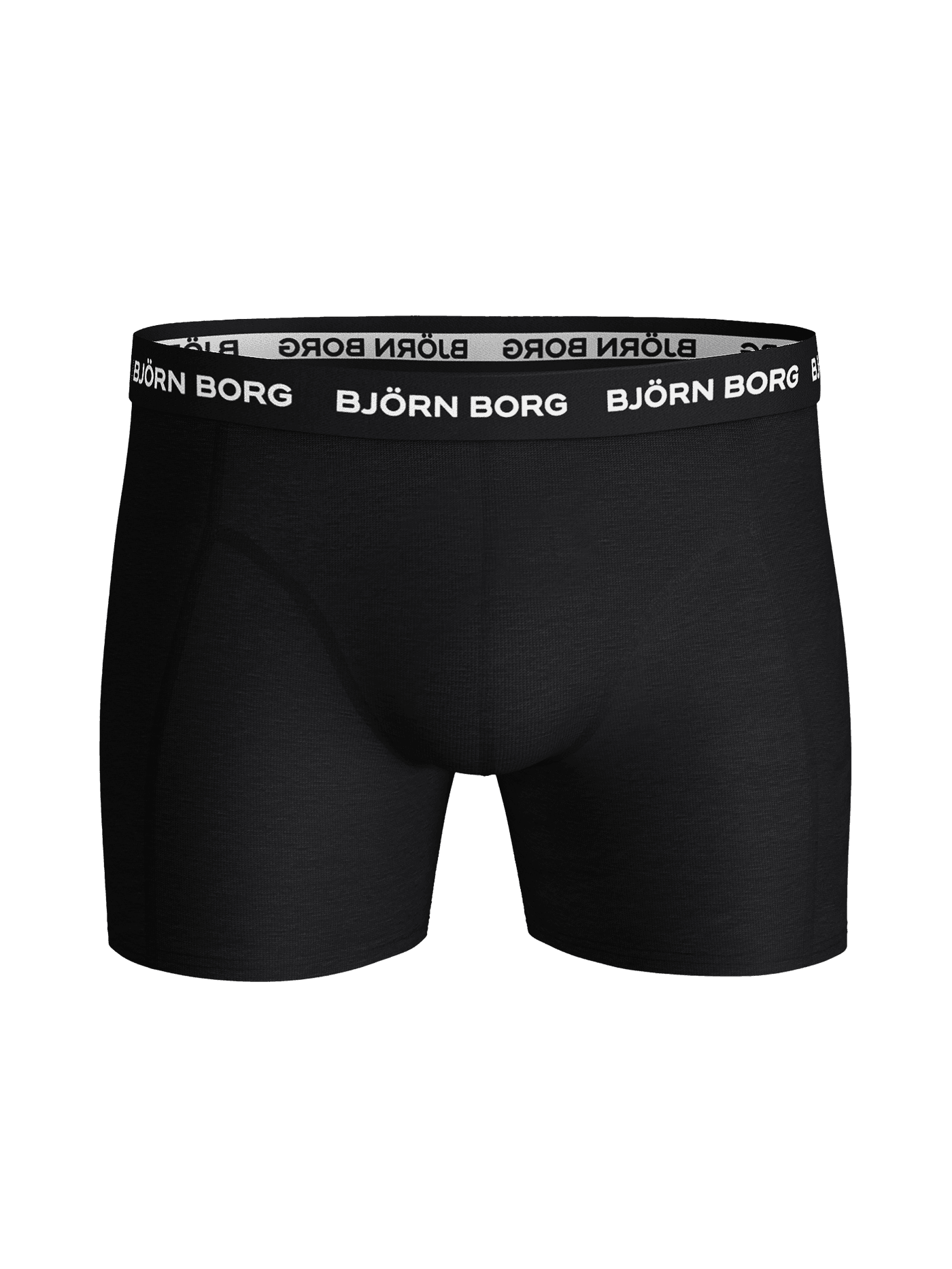 Vue de face du Cotton Stretch Boxers 3-pack en Noir en coton stretch doux avec une ceinture à logo blanc. - Image 9