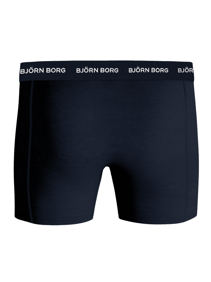 Cotton Stretch Boxer 3-pack in blauw van zacht katoen met een wit logo, functionele boxershorts in vooraanzicht. - Image 3