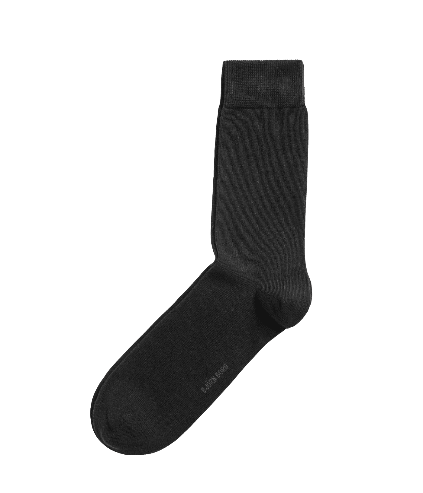 Sidovy av Essential Socks 5-pack i Black i mjuk finstickad kvalitet med svart logotyp och ribbad mudd för passform. - Image 2