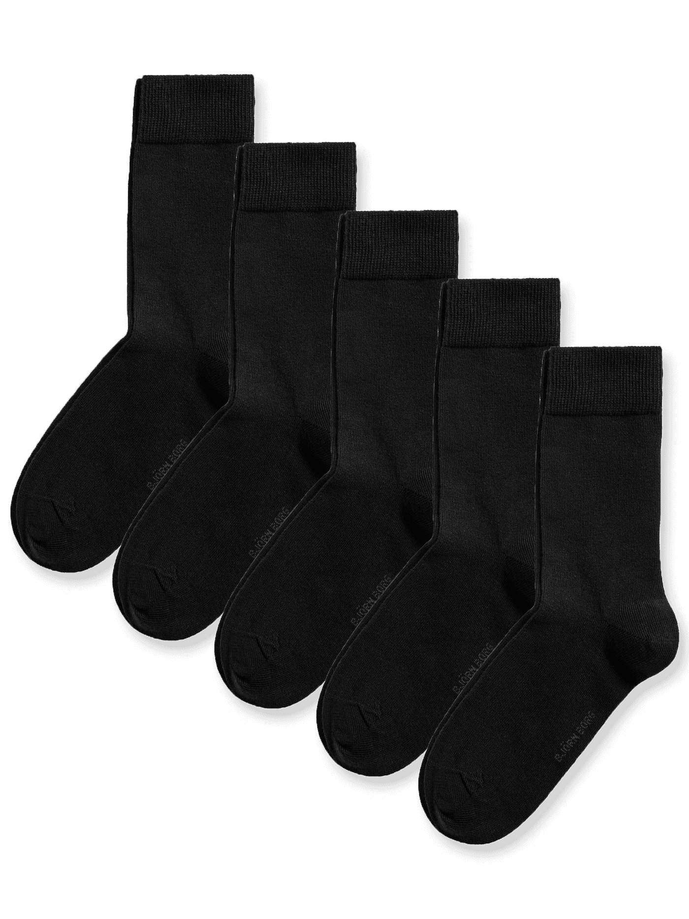 Essential Socks 5-pack i Svart tillverkade i mjuk, finstickad bomullsblandning med bekväma ribbade muddar. - Image 3
