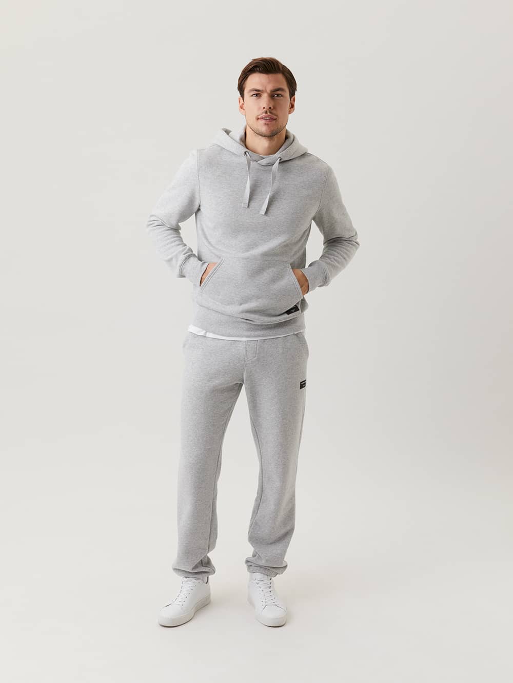 Björn Borg Centre Hoodie in Light Grey Melange (Grijs) voor heren in vooraanzicht met een stijlvolle, functionele pasvorm. - Image 3